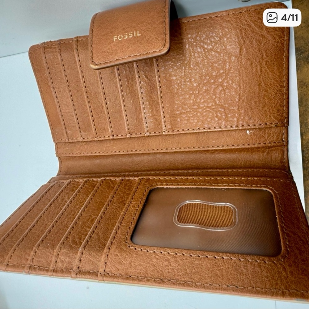 Bundle Fossil Beige Pattern Crossbody Bag with Matching Wallet See Photos - Picture 4 of 11